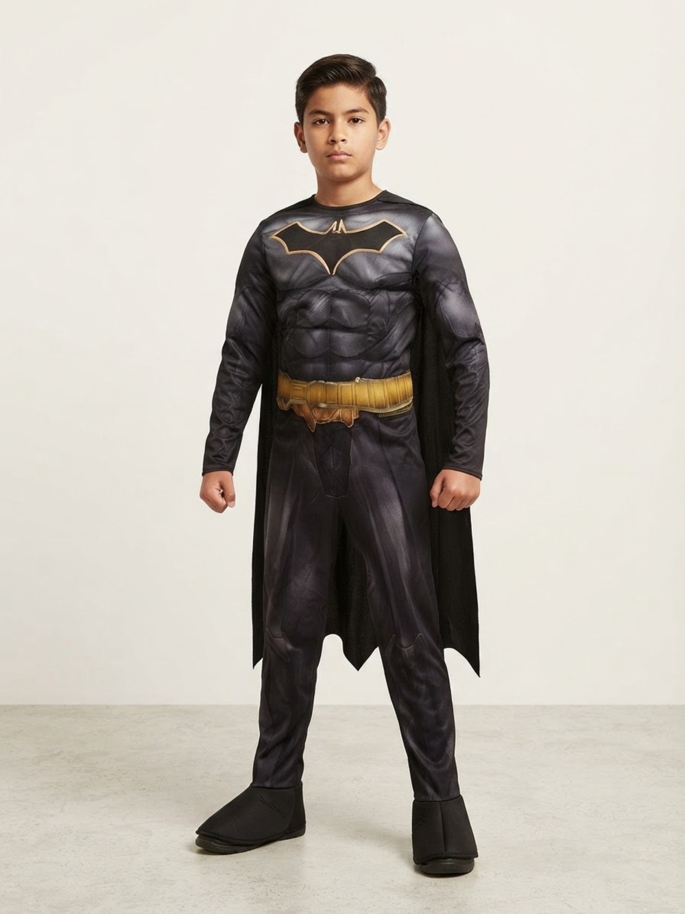 Batman Black and Gold Muscle Hero Costume with Cape